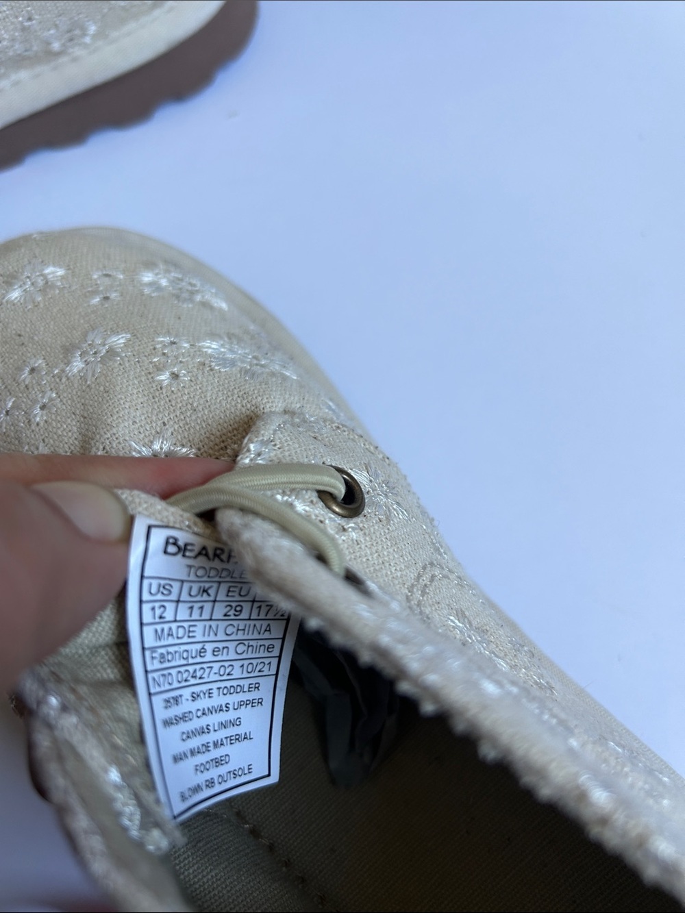 BearPaw Kids Cream Floral Canvas Ankle Boots - Picture 10 of 10